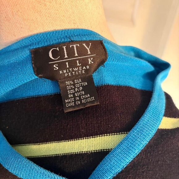 Vtg. Women's Silk Multi Colored Striped Cardigan Size S - Picture 5 of 5